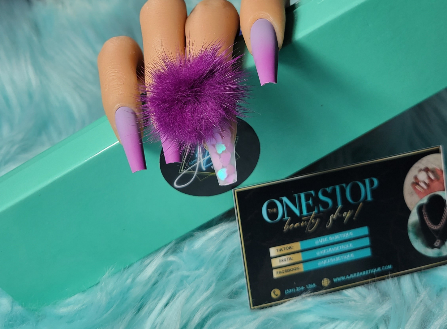 Purple Heart Ombre Press on Nails