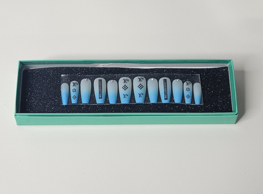 Blue Ombre Press on Nails