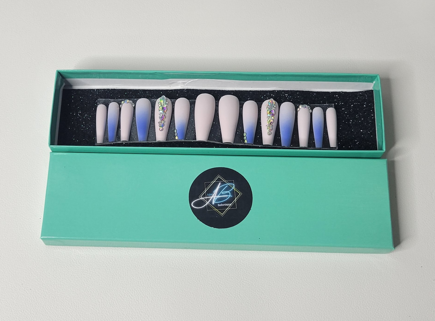 Pink and Blue Ombre Press on Nails