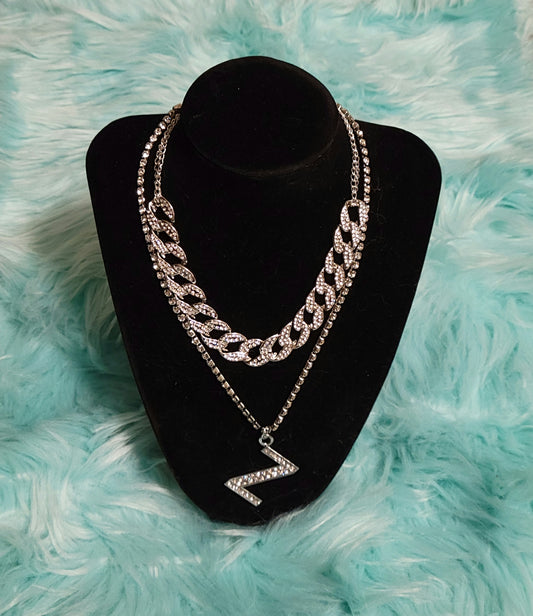 "Z" Initial Necklace Set