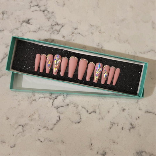 Pink Diamond Press On Nails