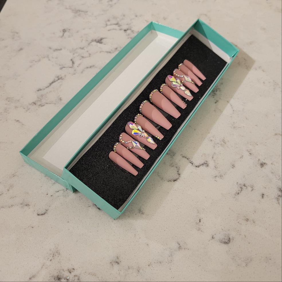 Pink Diamond Press On Nails