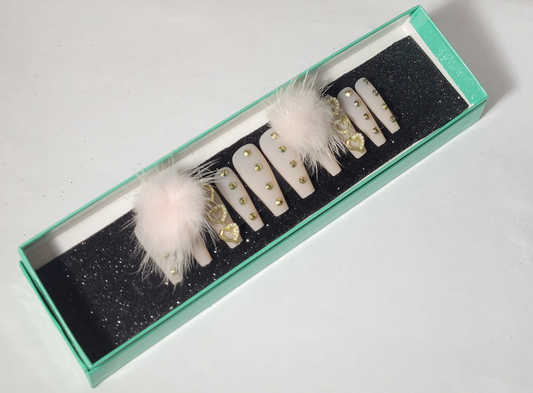 Love is Golden Press on Nails