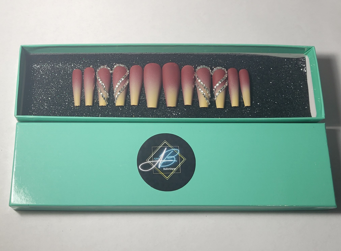 Red and Yellow Ombre Press on Nails