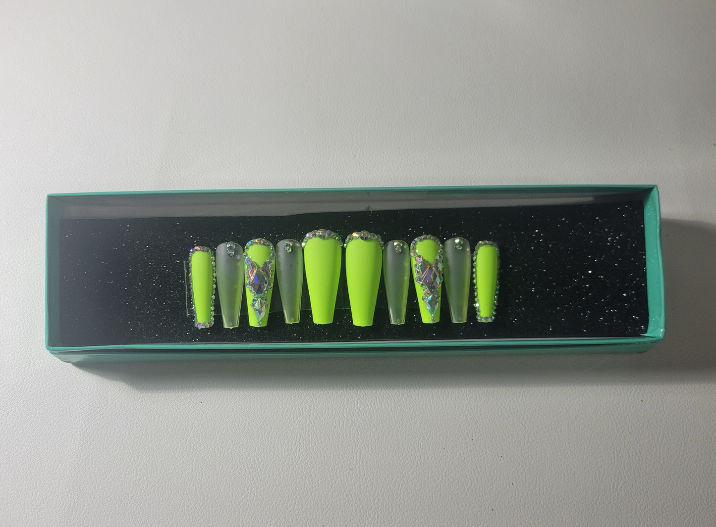 Lime Green Ombre Press on Nails