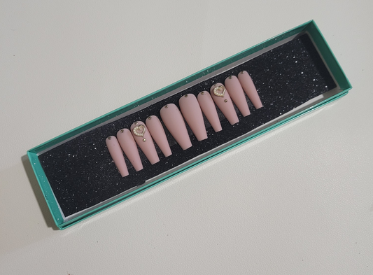 Diamond Heart Press ons Set