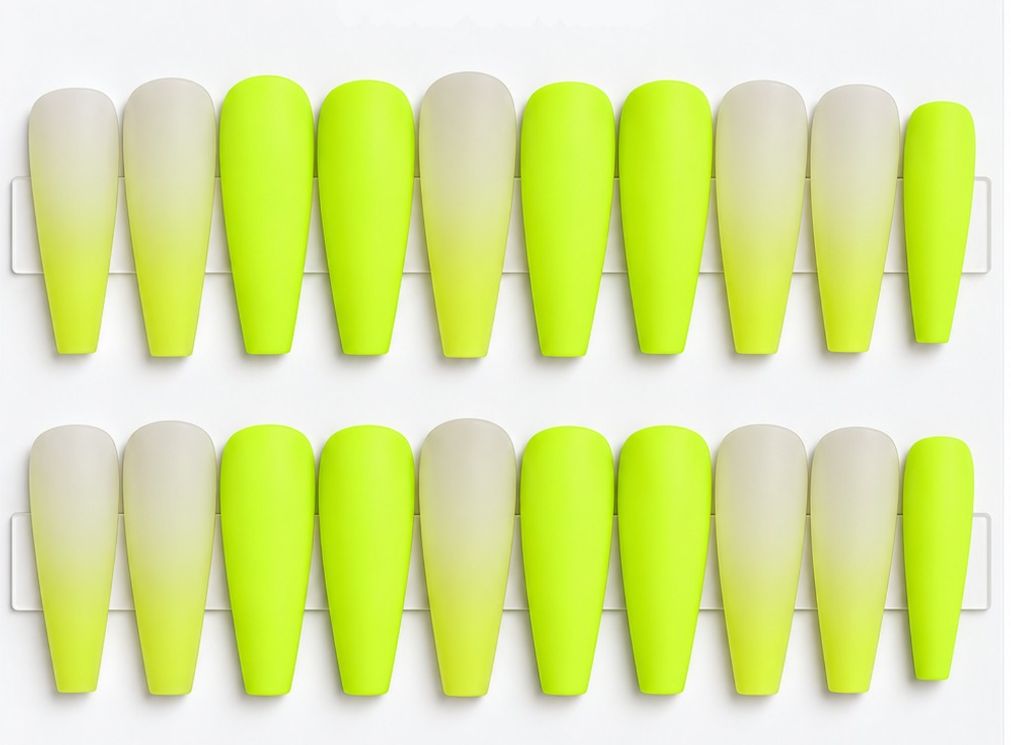 Electric Lime Ombre Press Ons Set