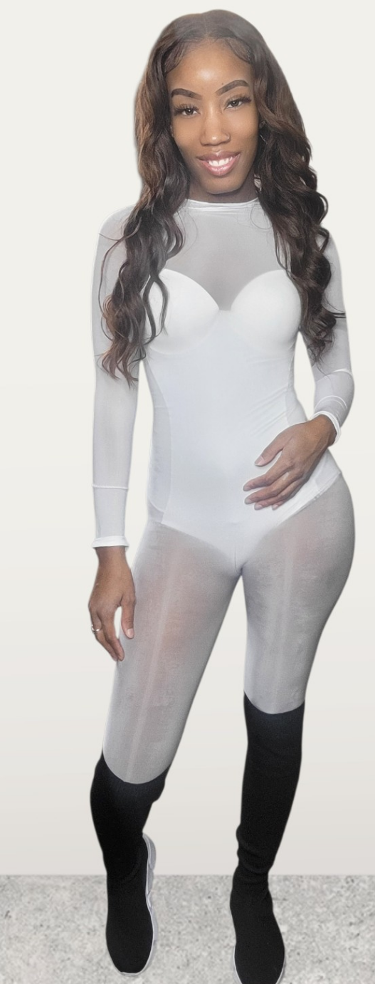 White Sheer Bodysuit