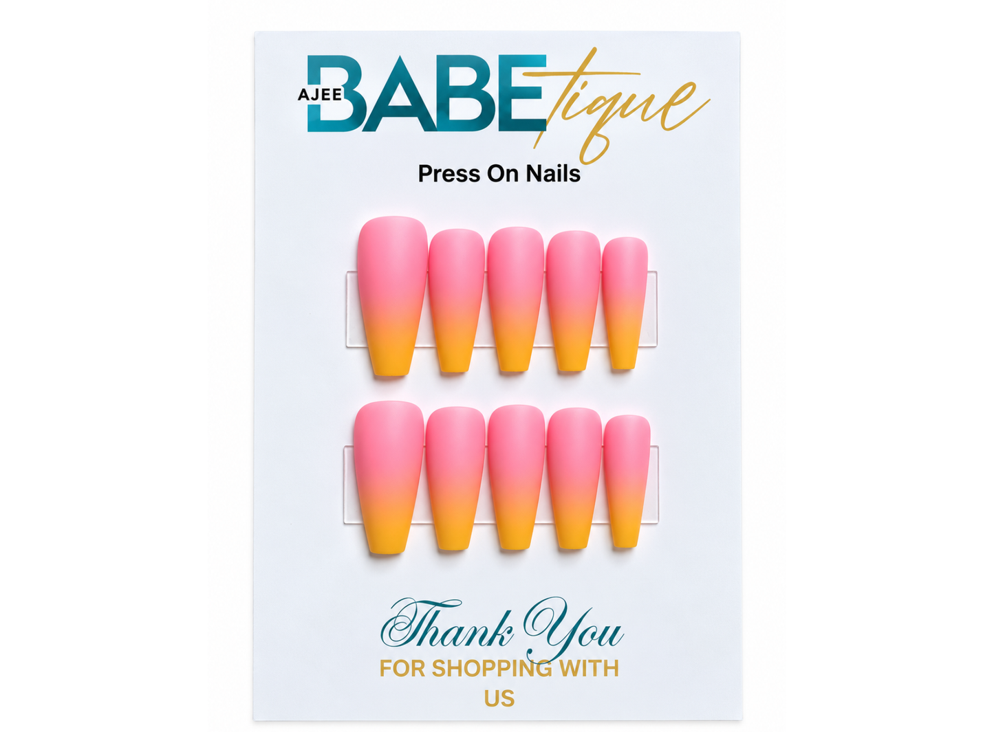 Pink Starburst Ombre Press On Nails