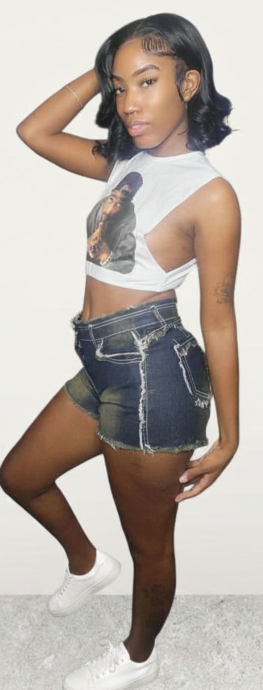 2 Pac Denim Short Set