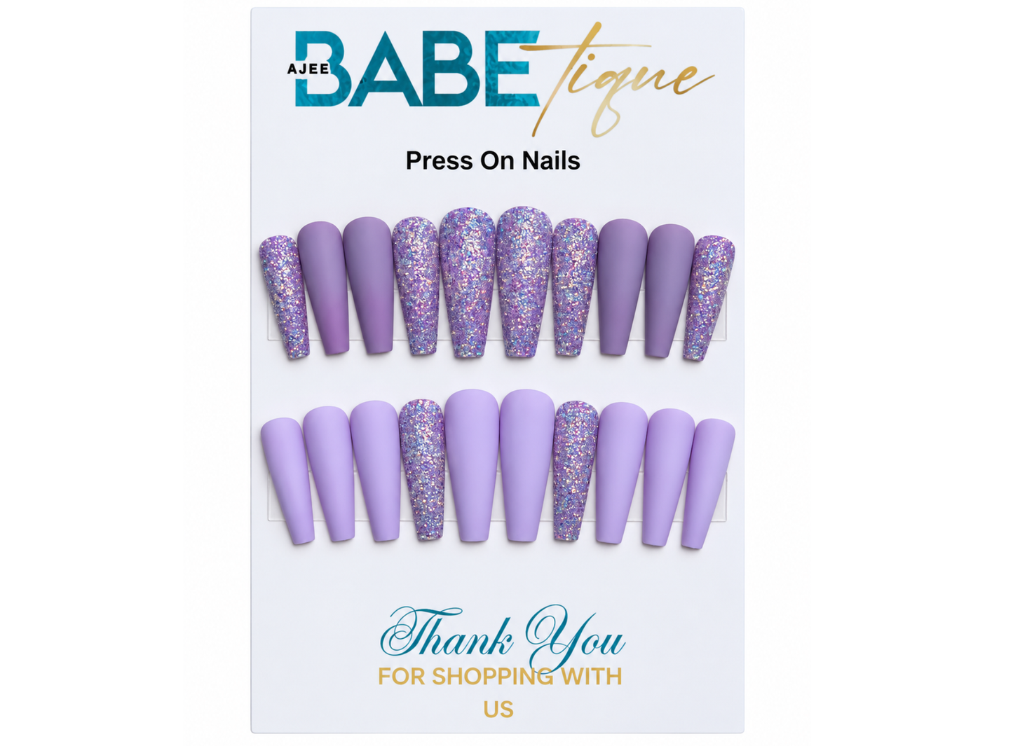 Lavender Stardust Press on Nails