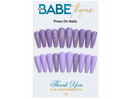Lavender Stardust Press on Nails