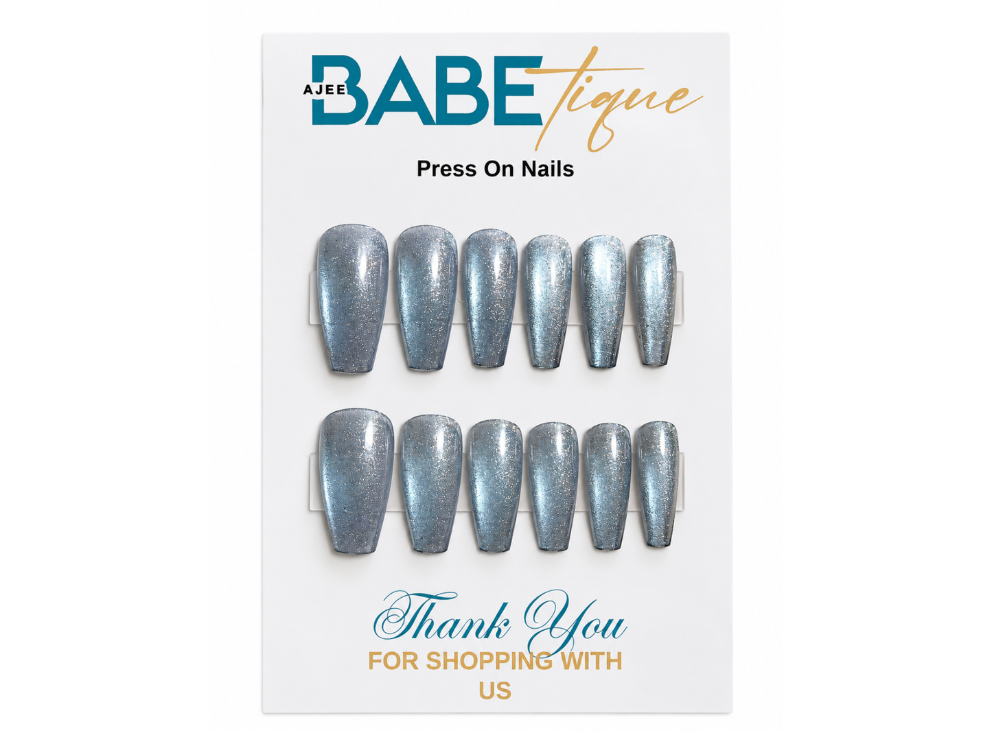 Icy Blue Press on Nails