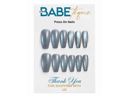 Icy Blue Press on Nails
