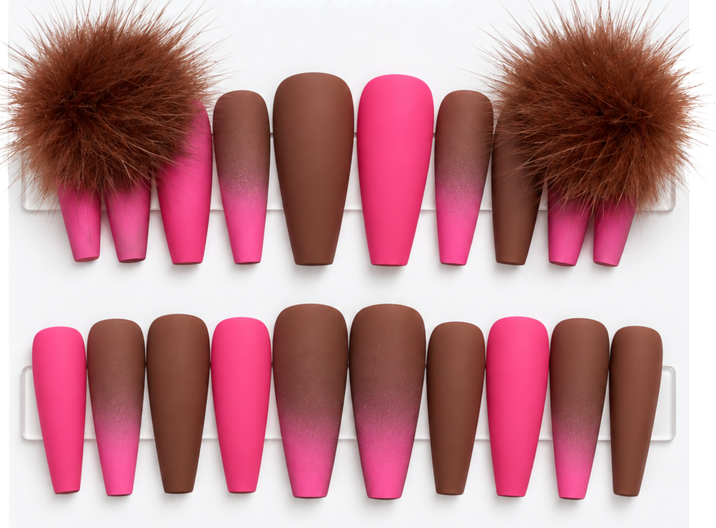 Chocolate Barbie Ombre Press ons Set