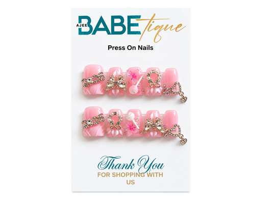 Pink Royalty Press on Nails