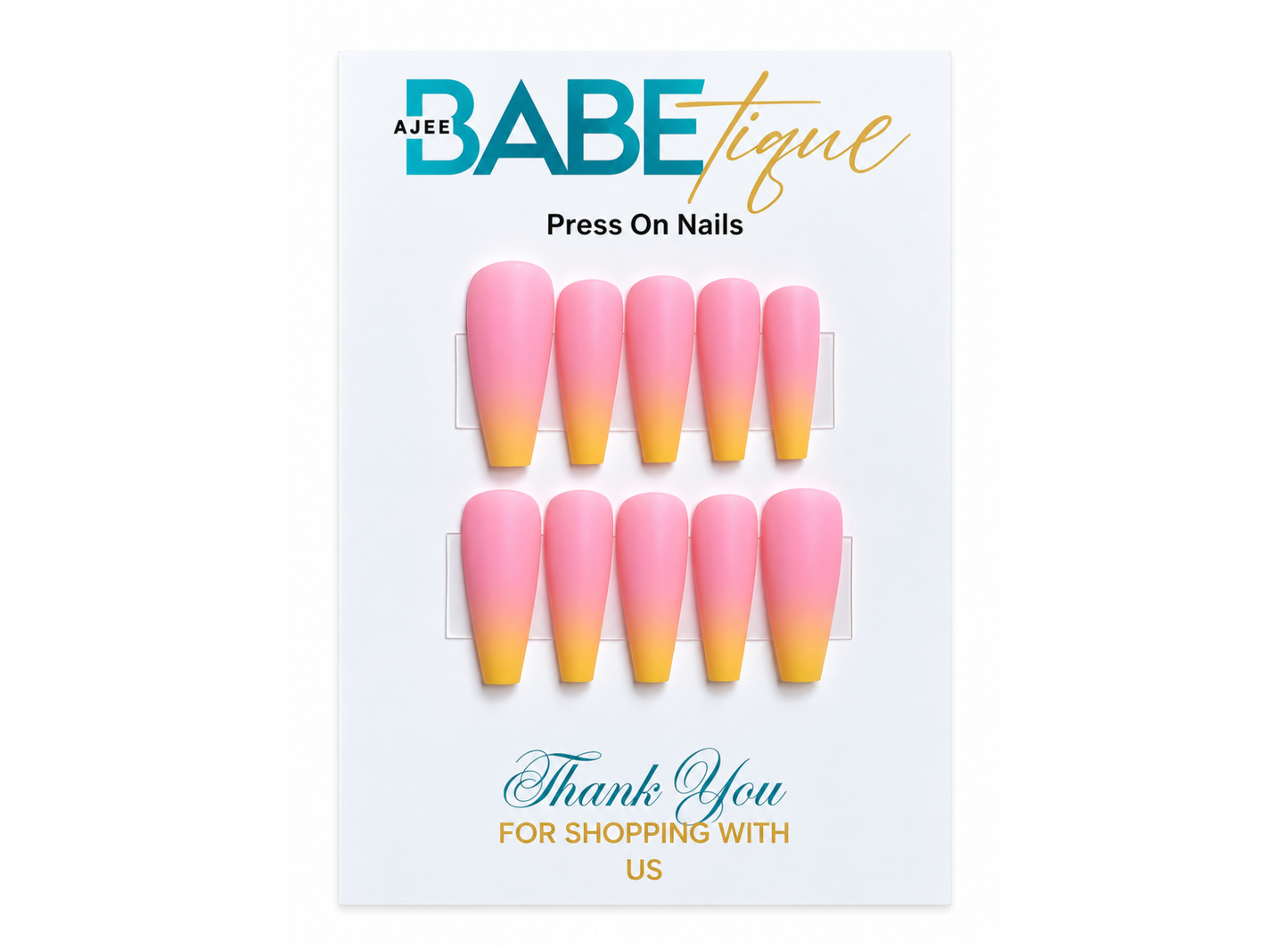 Pink Lemonade Ombre Press On Nails