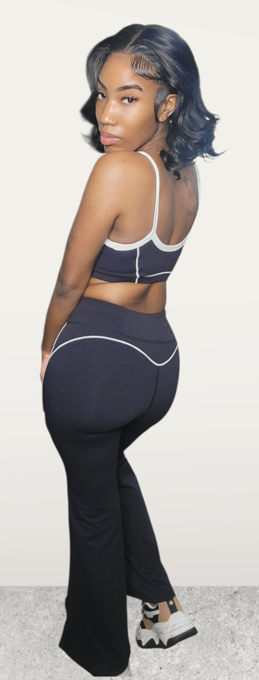 Black Pilates Girl Active Pant Set