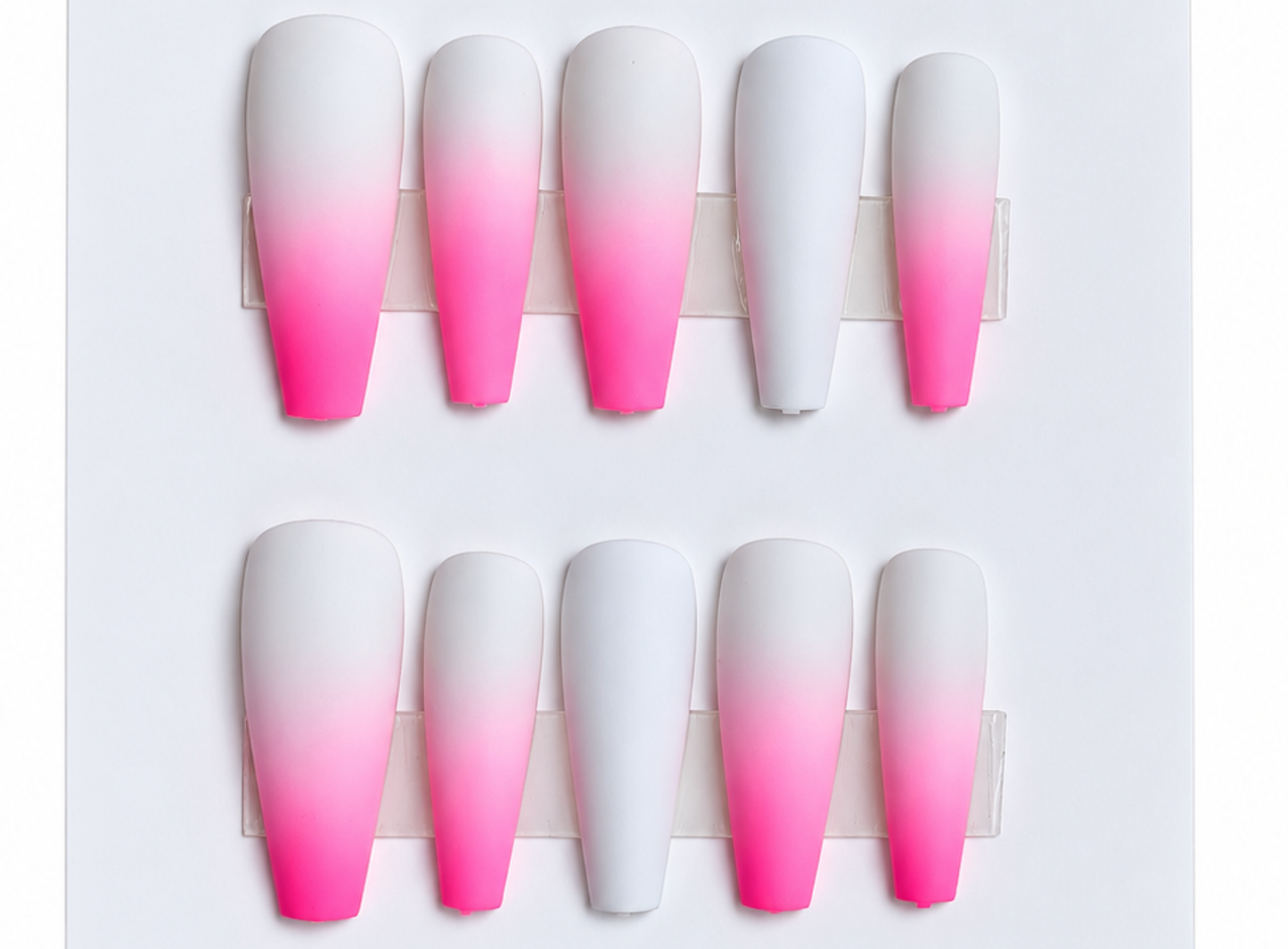 Pink Snowfall Ombre Press on Nails