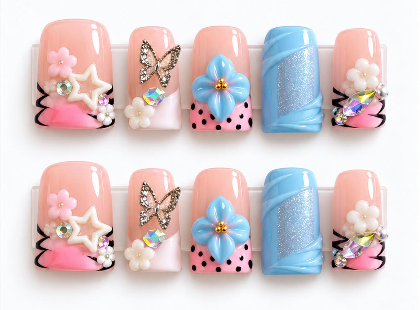 Bufferfly Bliss Press on Nails