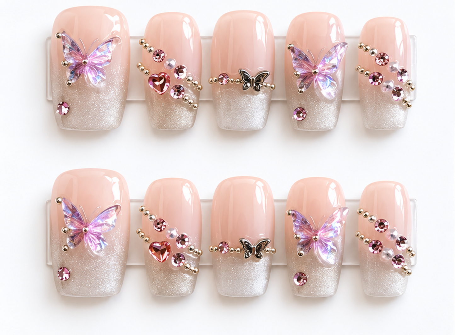 Shiny Bufferfly Press on Nails