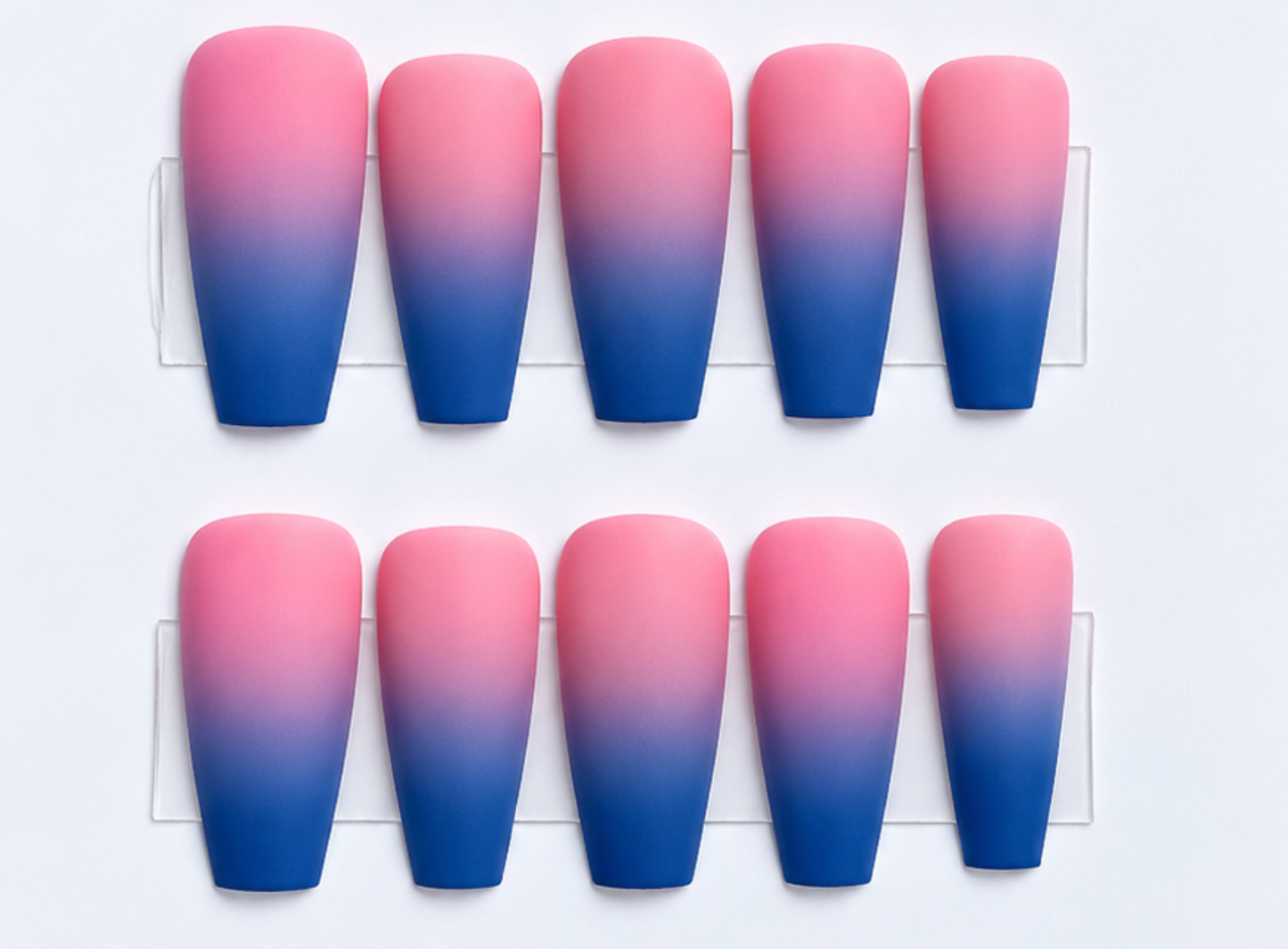 Pink Sapphire Ombre Press ons Nails