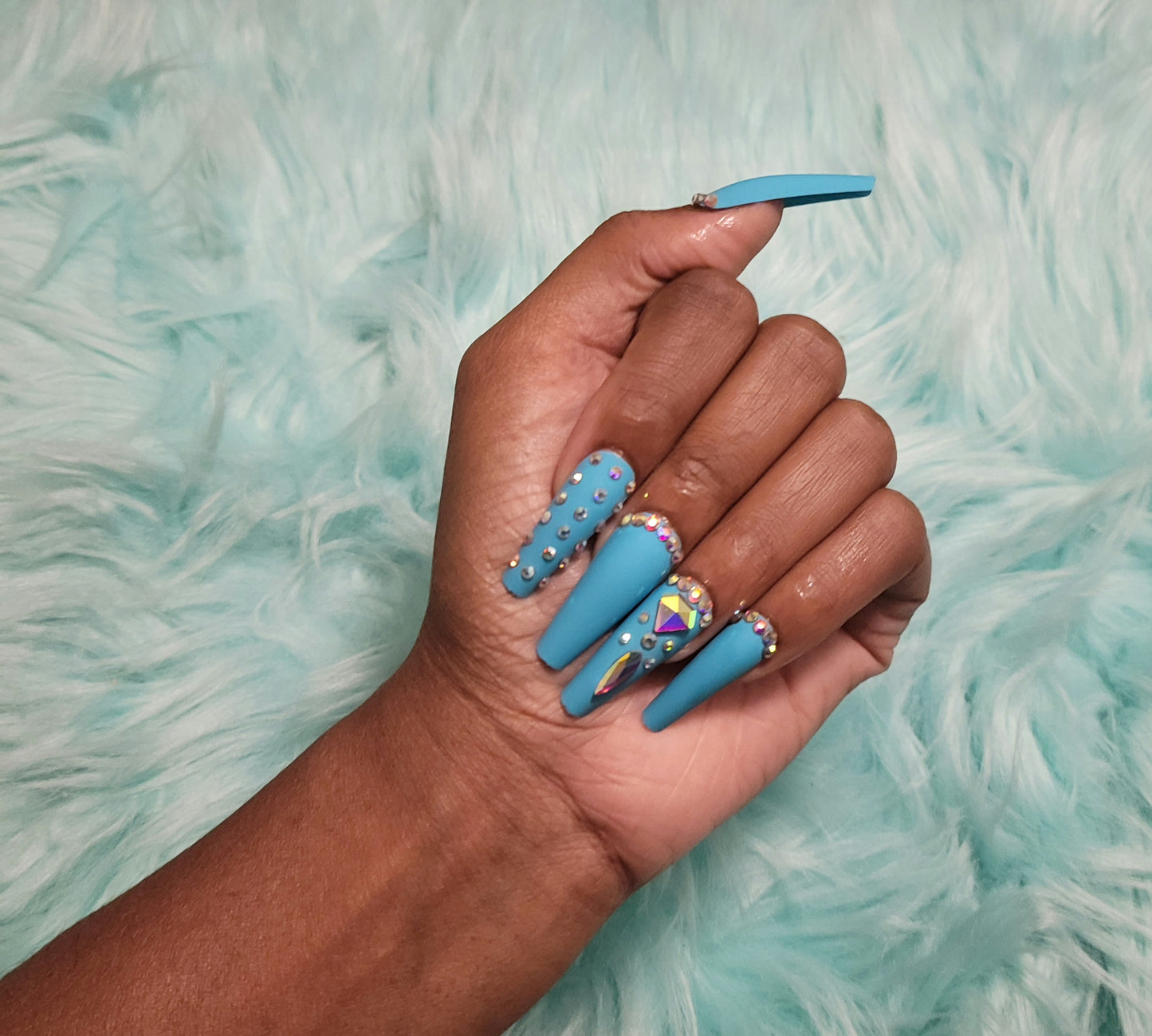 Glam Turquoise Press on Nails